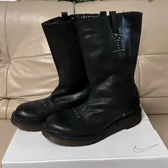COPY - Dr Marten's Vintage RARE Boots Women's Alexia Mid Calf Black Leather - Picture 4 of 11